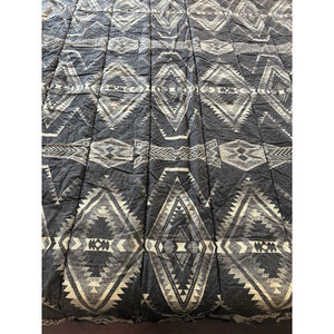 Ralph Lauren Tribeca Charcoal Black Navajo Print Comforter Twin Size Exc Cond